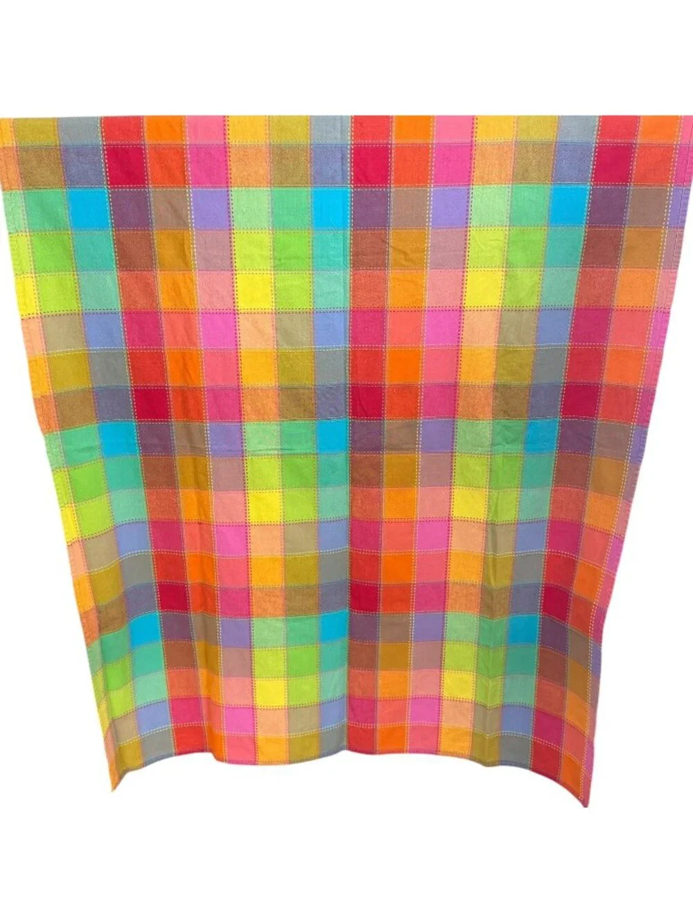 Sonoma Madras‎ Plaid Farmhouse Cottagecore Boho Tablecloth Cotton Rectangle